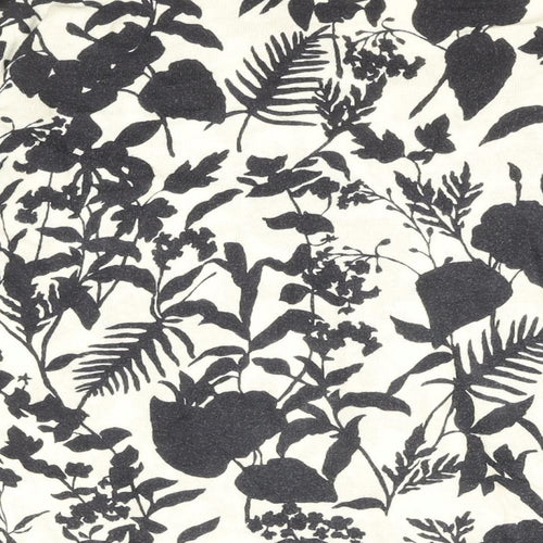 Gap Womens White Floral Cotton Basic T-Shirt Size M Round Neck