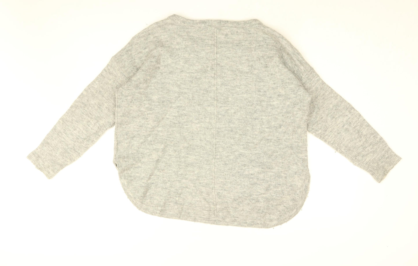 Mint Velvet Womens Grey V-Neck Polyamide Pullover Jumper Size 14