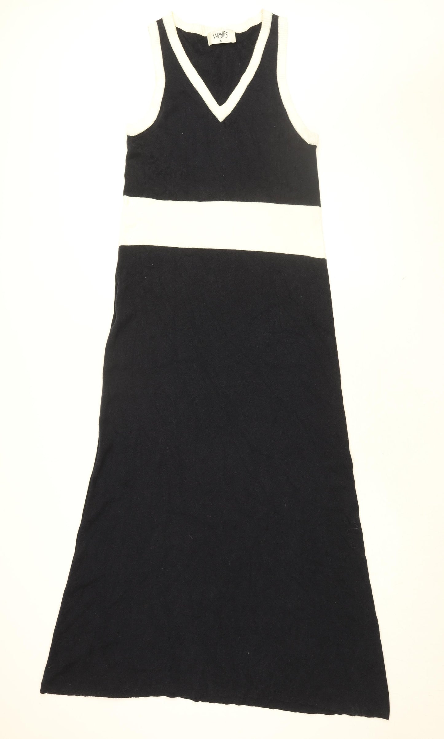 Wallis Womens Blue Viscose Shift Size S V-Neck Pullover