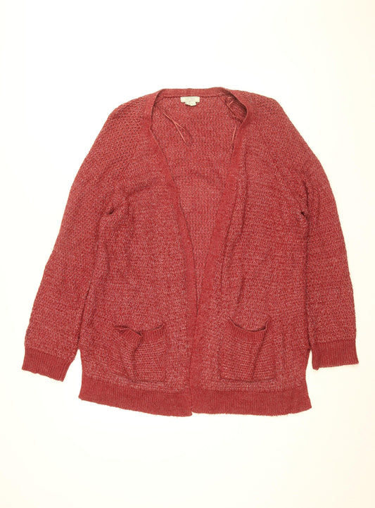 Fat Face Womens Red V-Neck Viscose Cardigan Jumper Size 10