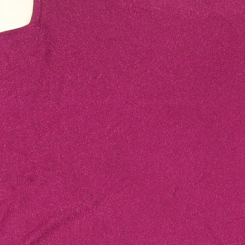 Phase Eight Womens Purple Viscose Basic T-Shirt Size L Round Neck