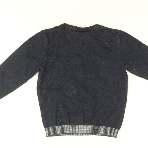 The White Company Boys Blue Round Neck Cotton Pullover Jumper Size 3-4 Years Pullover - Reindeer, Rudolph