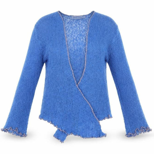Bali Baik Womens Blue V-Neck Polyamide Cardigan Jumper One Size