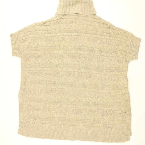 Fat Face Womens Beige Roll Neck Cotton Pullover Jumper Size S