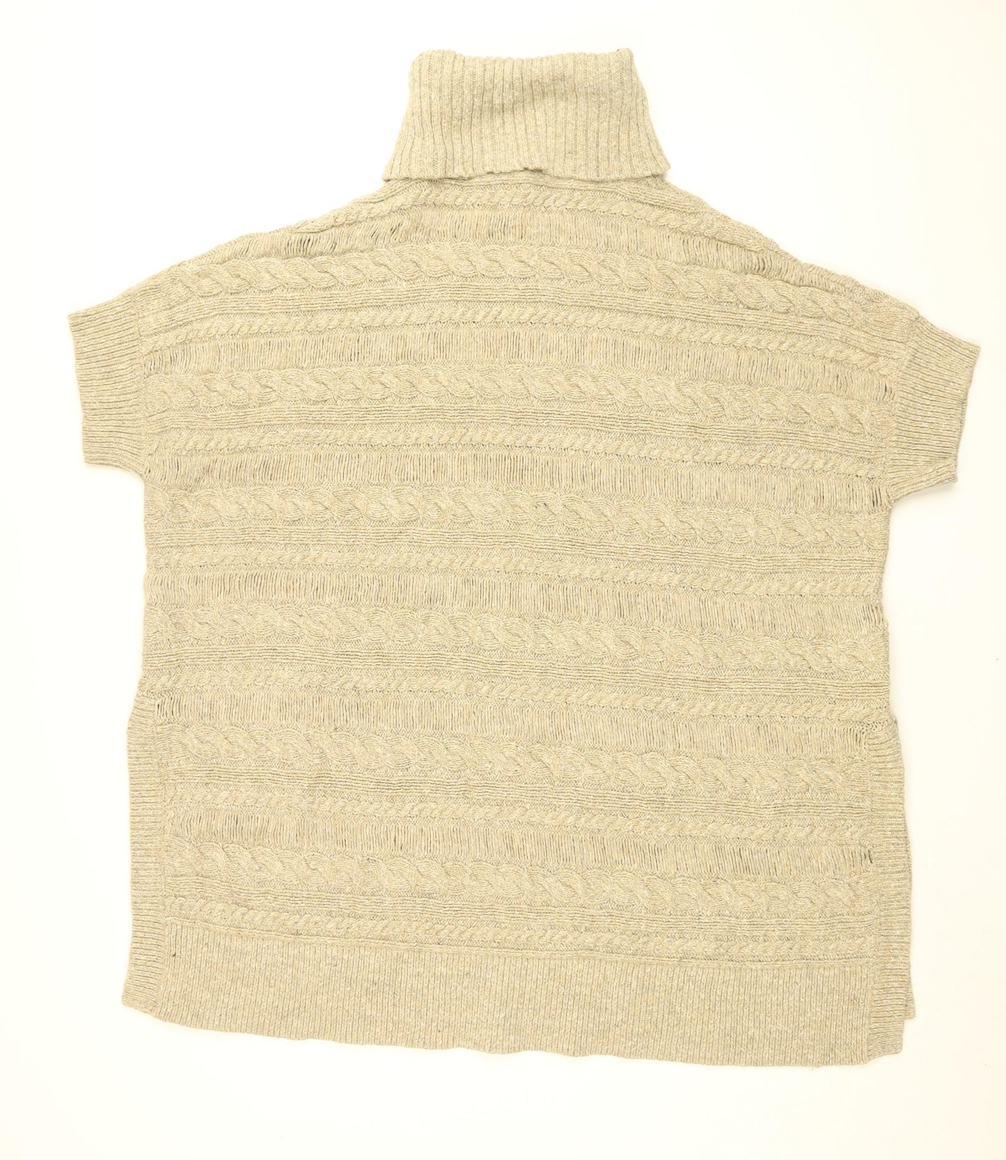 Fat Face Womens Beige Roll Neck Cotton Pullover Jumper Size S