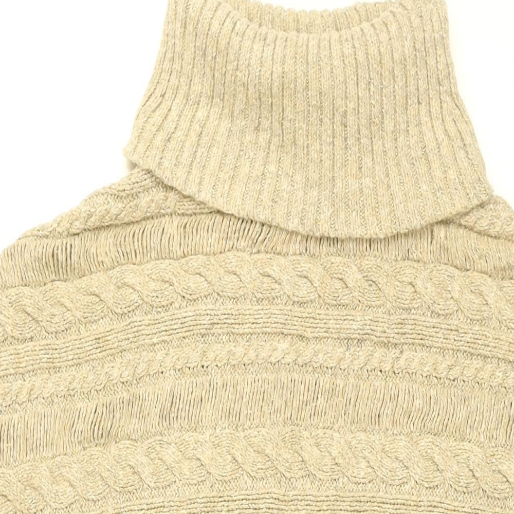Fat Face Womens Beige Roll Neck Cotton Pullover Jumper Size S