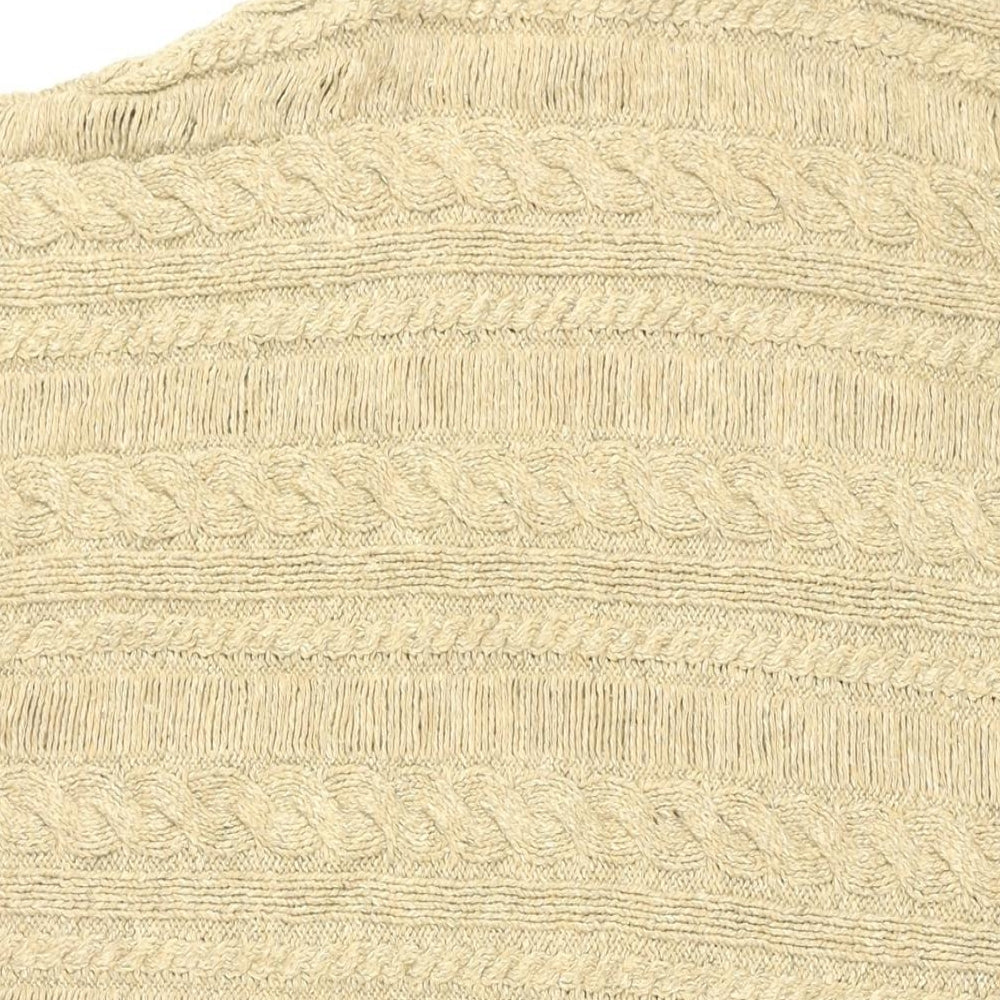 Fat Face Womens Beige Roll Neck Cotton Pullover Jumper Size S