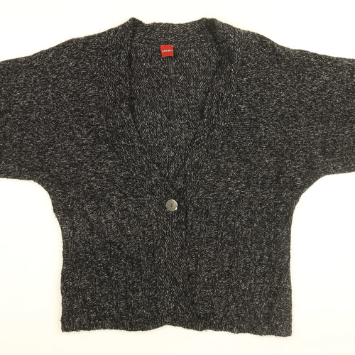Olsen Womens Black V-Neck Acrylic Cardigan Jumper Size 16
