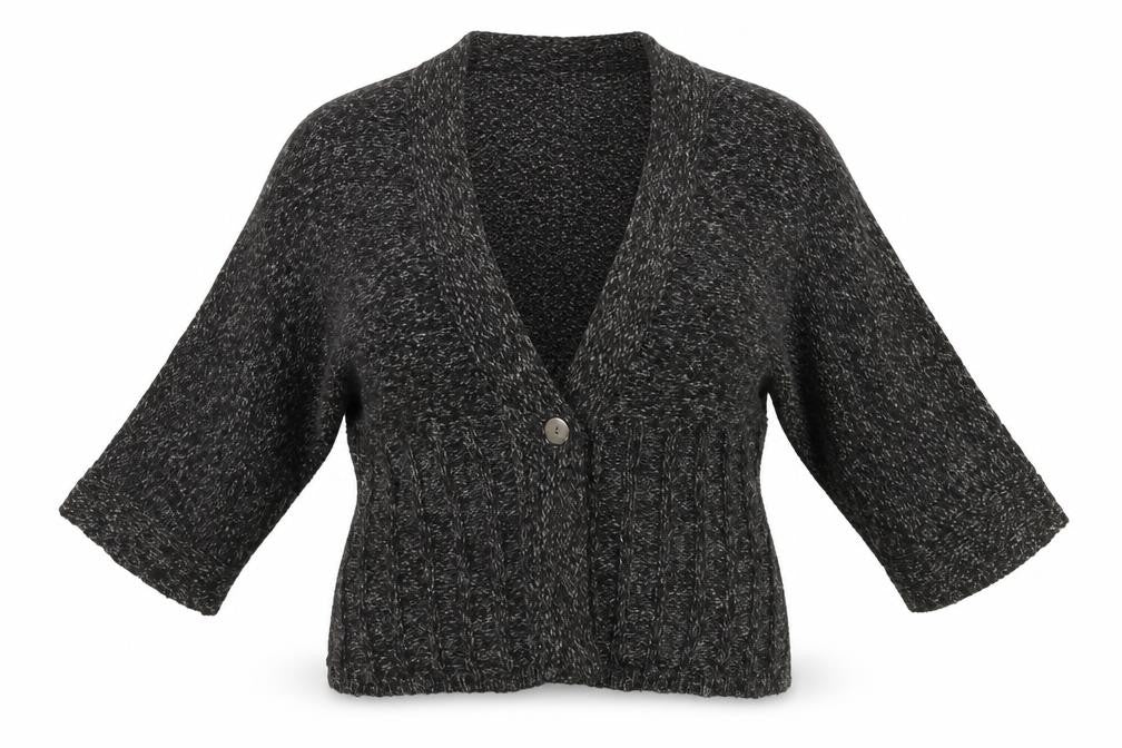 Olsen Womens Black V-Neck Acrylic Cardigan Jumper Size 16
