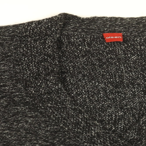 Olsen Womens Black V-Neck Acrylic Cardigan Jumper Size 16
