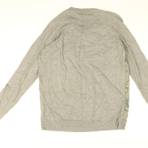 NEXT Womens Grey Floral Nylon Basic Blouse Size M Round Neck