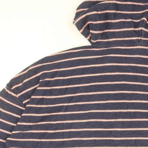 Fat Face Womens Blue Striped Cotton Pullover Hoodie Size 14 Pullover
