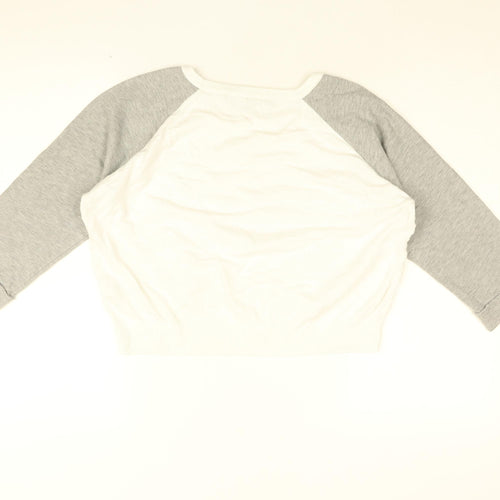 French Connection Womens White Cotton Basic T-Shirt Size S Round Neck