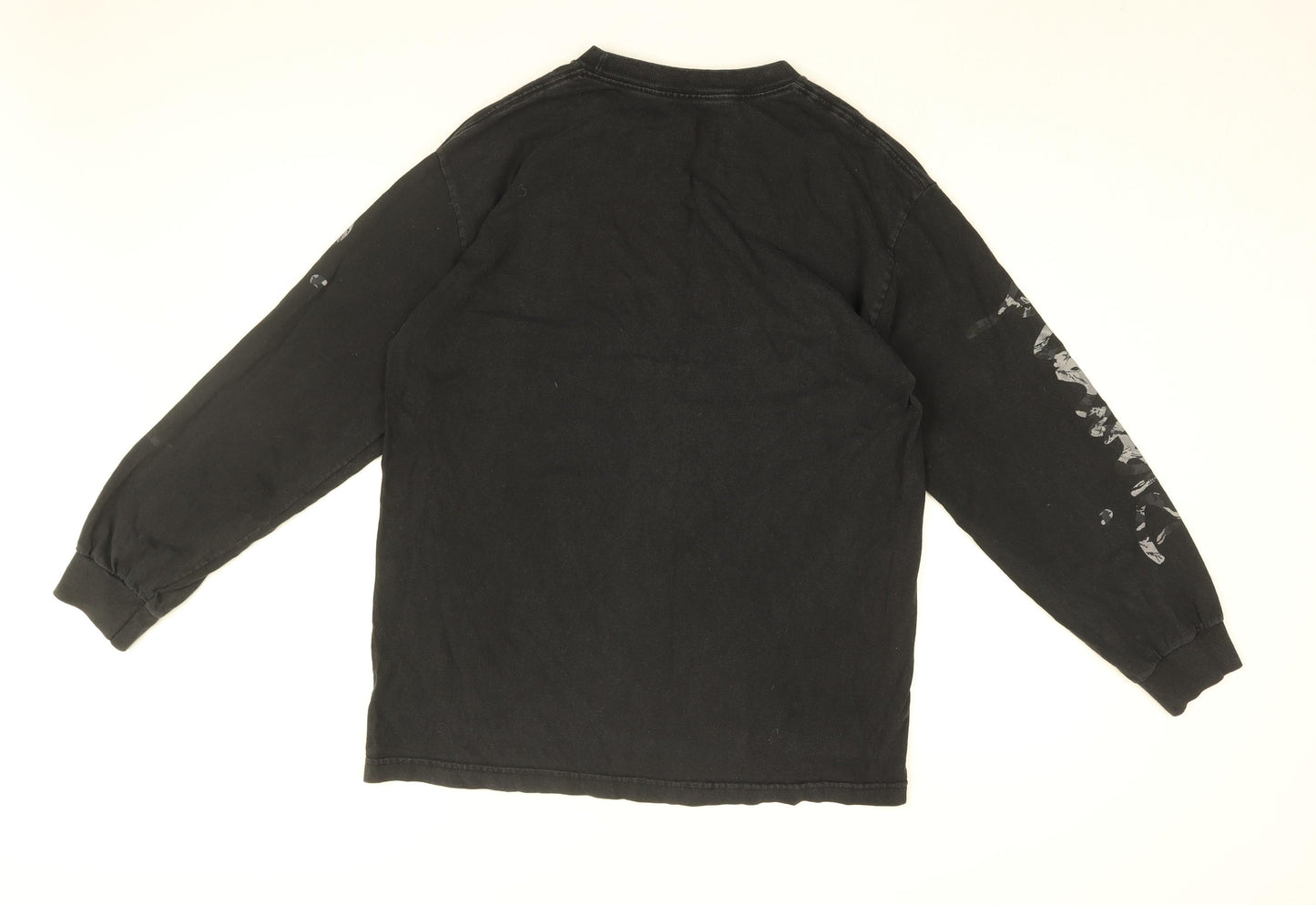 Diamond Mens Black Cotton T-Shirt Size L Round Neck - Diamond Logo