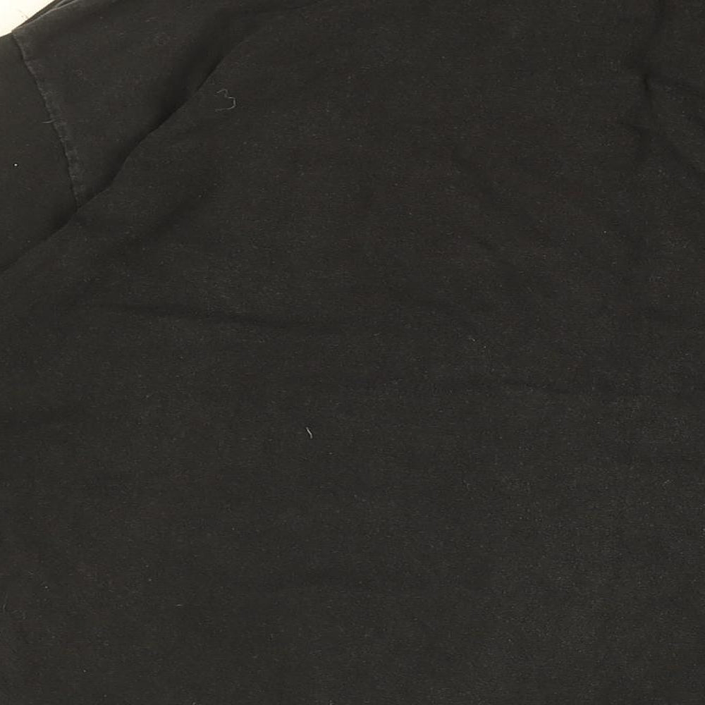 Diamond Mens Black Cotton T-Shirt Size L Round Neck - Diamond Logo