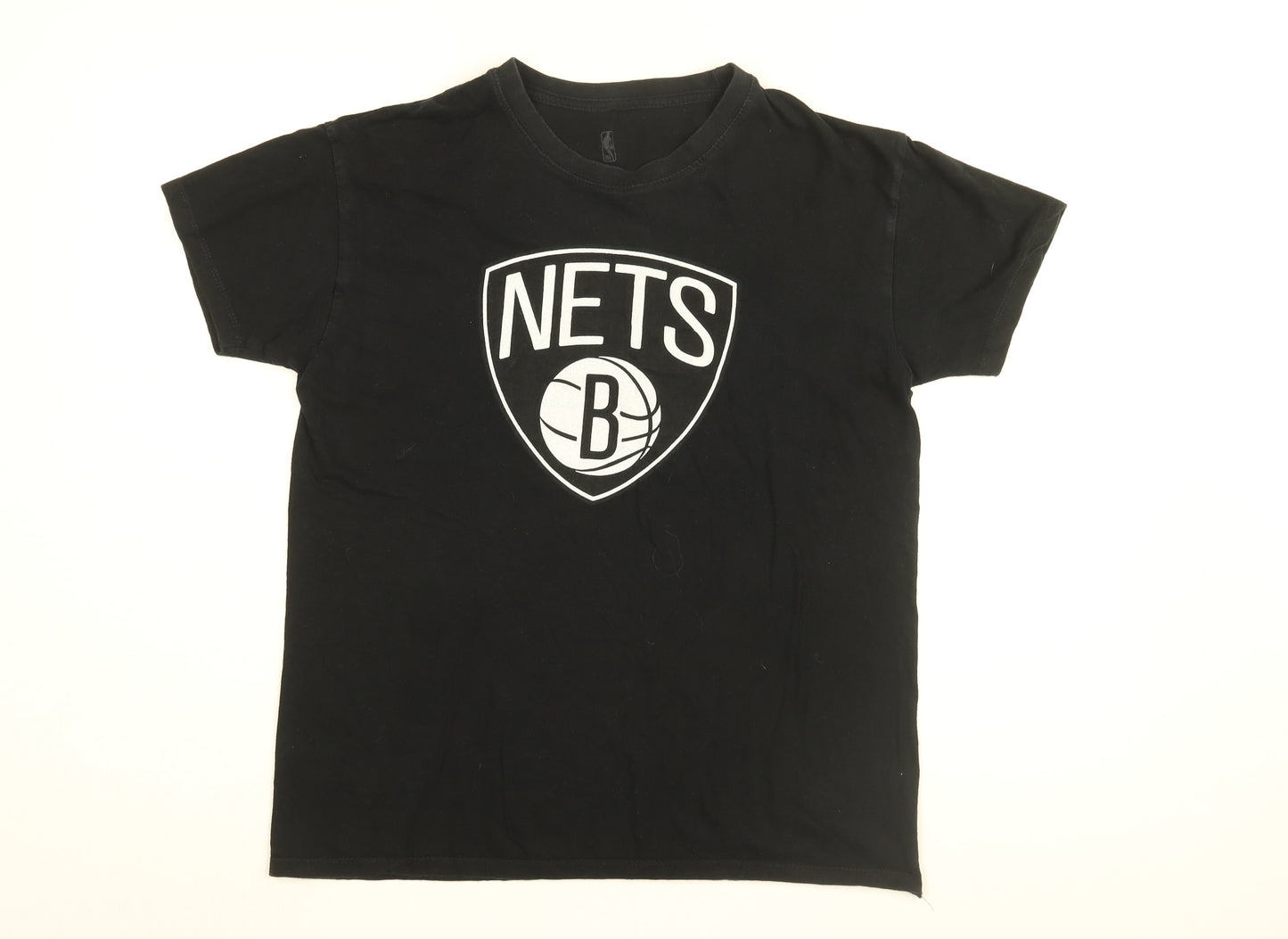 NBA Mens Black Cotton T-Shirt Size S Round Neck - NETS