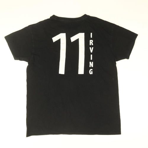 NBA Mens Black Cotton T-Shirt Size S Round Neck - NETS