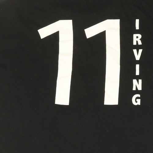 NBA Mens Black Cotton T-Shirt Size S Round Neck - NETS