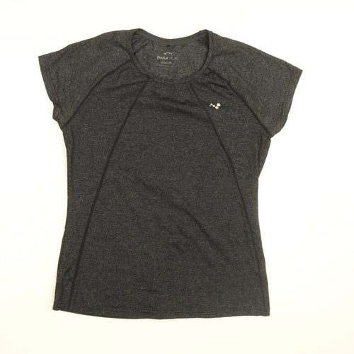 Only Play Womens Black Polyester Basic T-Shirt Size L Round Neck Pullover