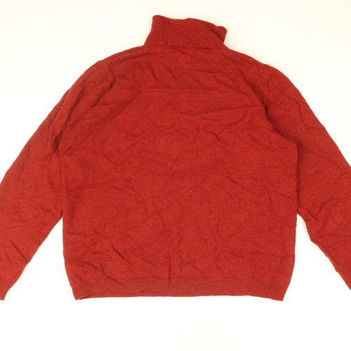 St Michael Womens Red Roll Neck Wool Pullover Jumper Size 14