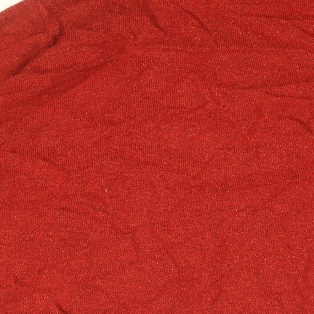 St Michael Womens Red Roll Neck Wool Pullover Jumper Size 14