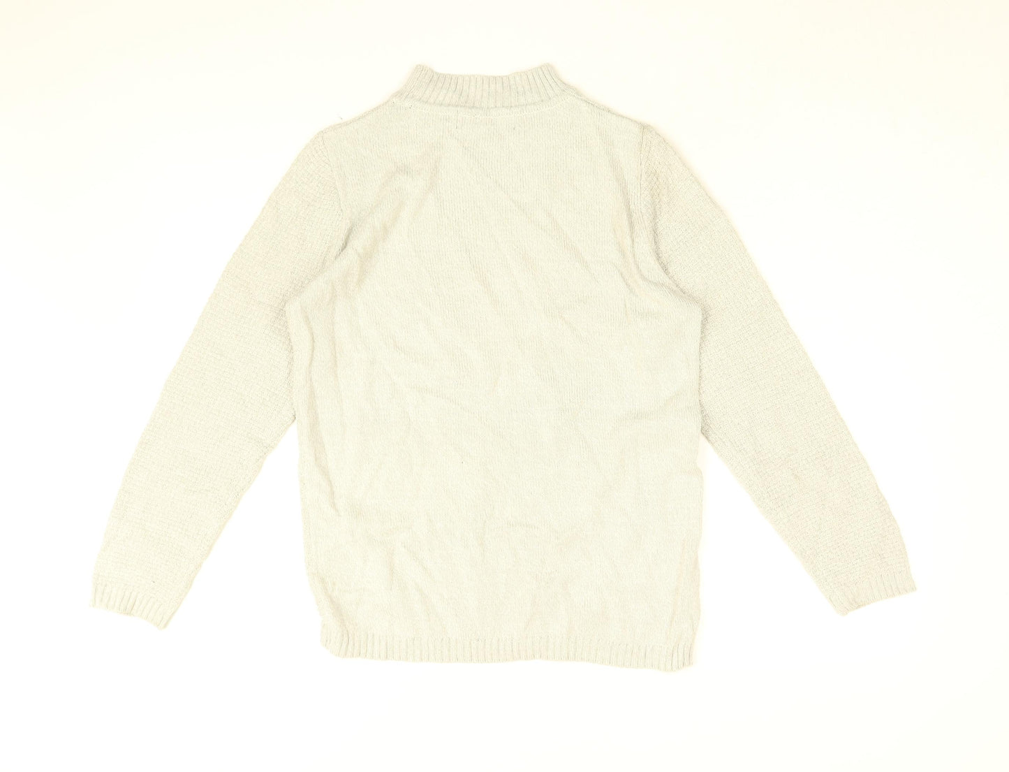 Isle Womens Grey Round Neck Acrylic Pullover Jumper Size 10 - Size 10-12