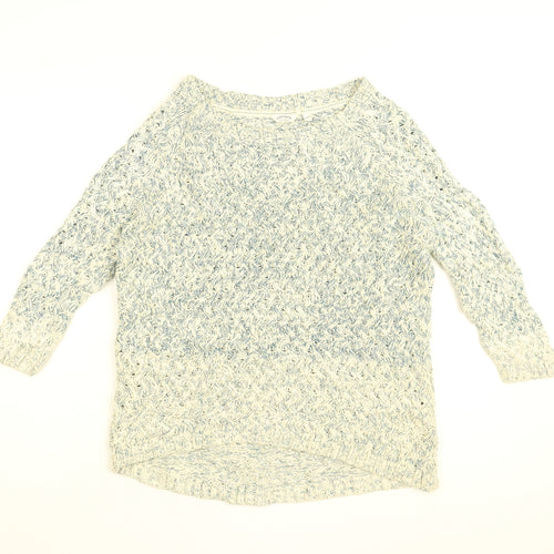 Fat Face Womens Blue Round Neck Cotton Pullover Jumper Size S - Size S-M