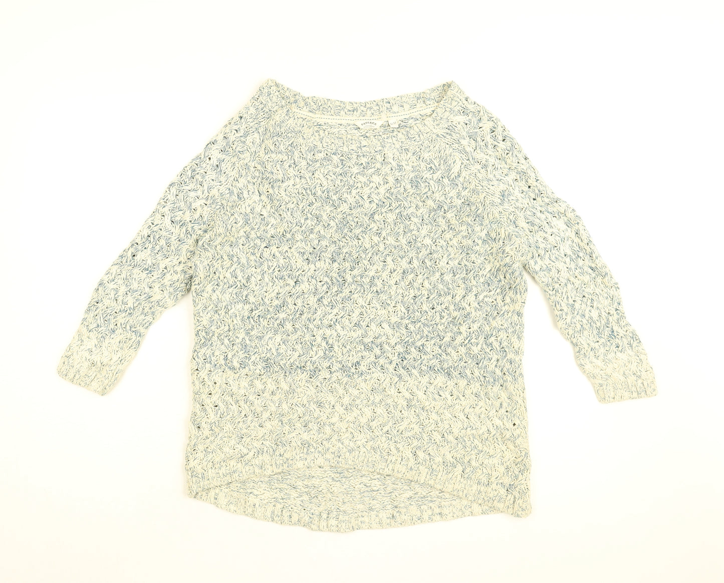 Fat Face Womens Blue Round Neck Cotton Pullover Jumper Size S - Size S-M