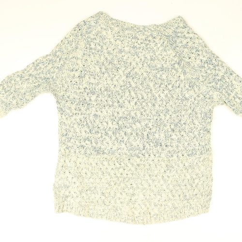 Fat Face Womens Blue Round Neck Cotton Pullover Jumper Size S - Size S-M