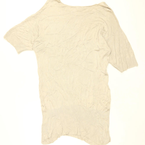 Monsoon Womens Beige Viscose Shift Size XL Round Neck Pullover