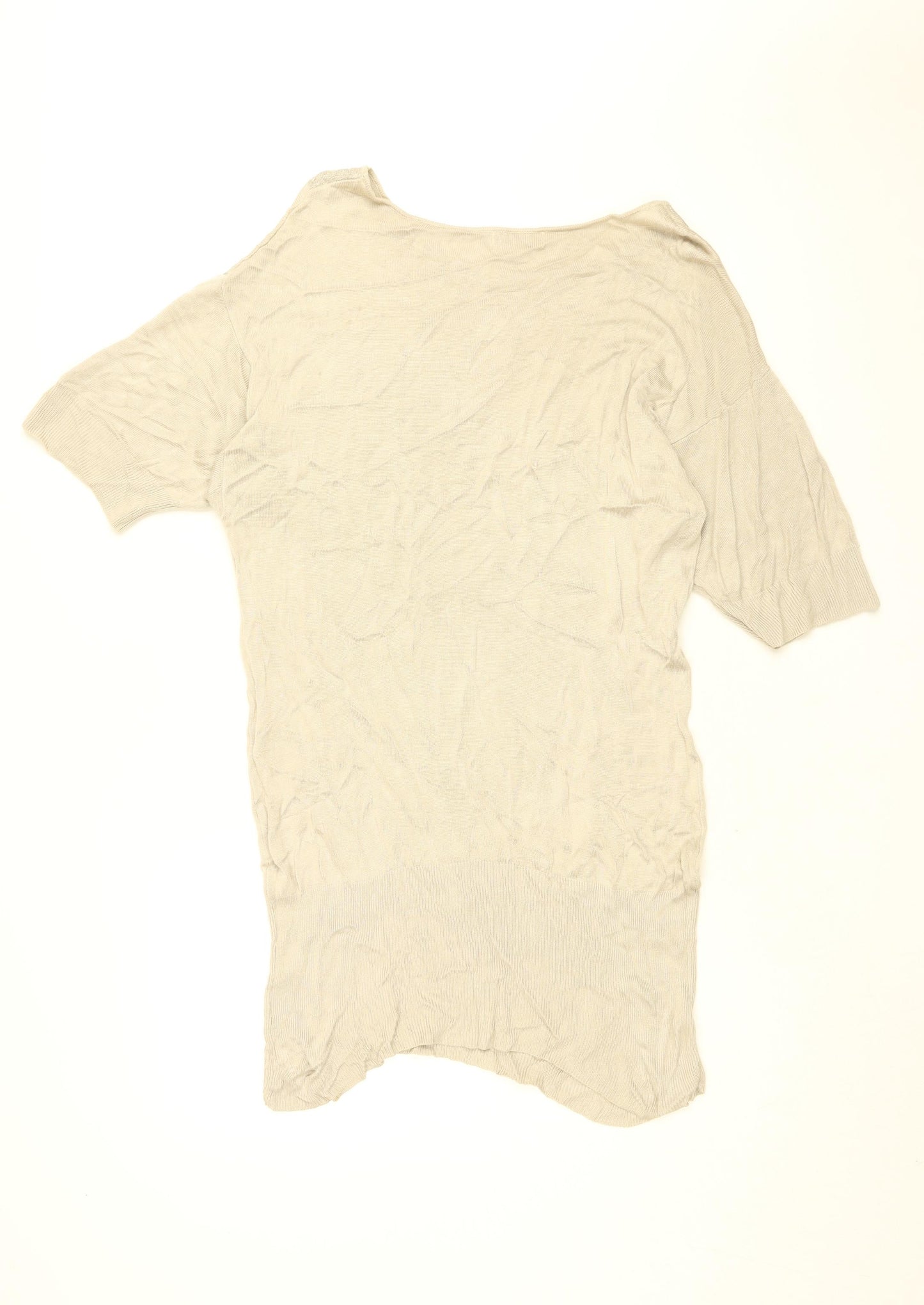 Monsoon Womens Beige Viscose Shift Size XL Round Neck Pullover