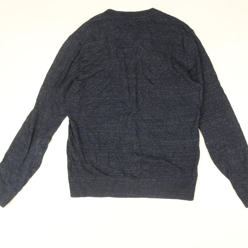 Gap Mens Blue Round Neck Cotton Pullover Jumper Size S Long Sleeve