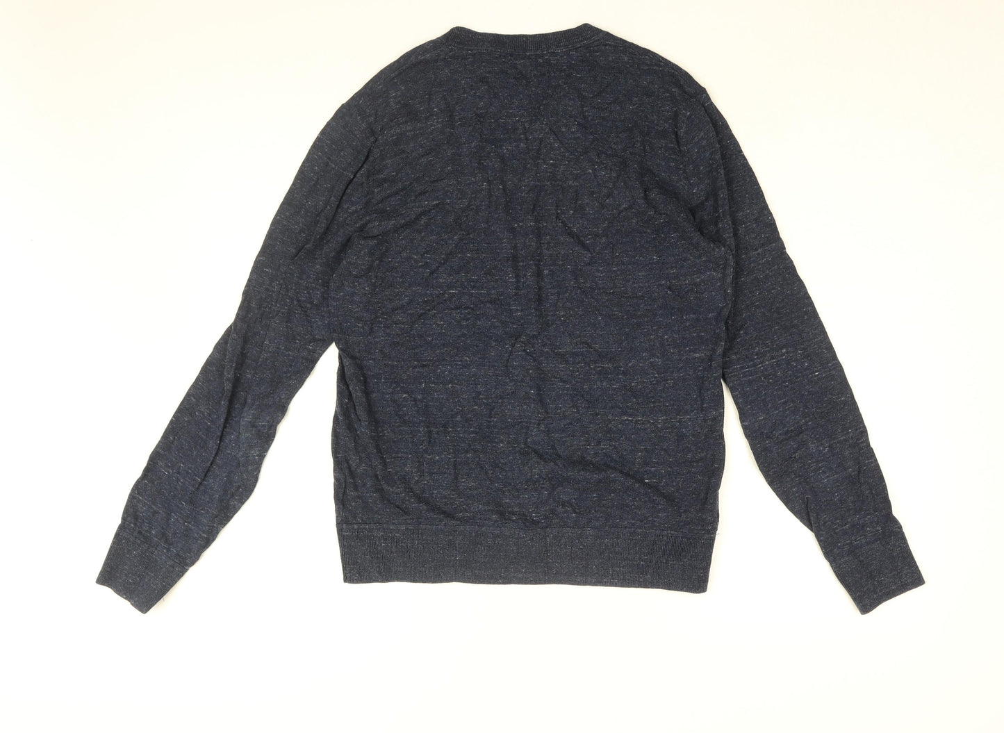 Gap Mens Blue Round Neck Cotton Pullover Jumper Size S Long Sleeve