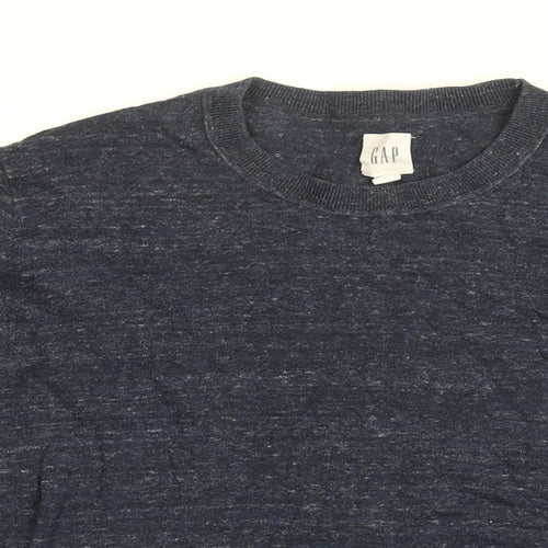 Gap Mens Blue Round Neck Cotton Pullover Jumper Size S Long Sleeve