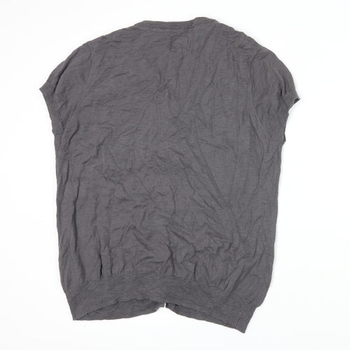 Mantaray Grey Cotton Cardigan, Size 20, V-Neck