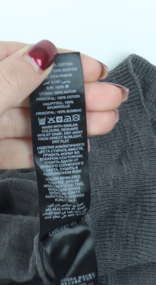 Mantaray Grey Cotton Cardigan, Size 20, V-Neck