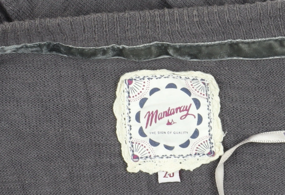 Mantaray Grey Cotton Cardigan, Size 20, V-Neck
