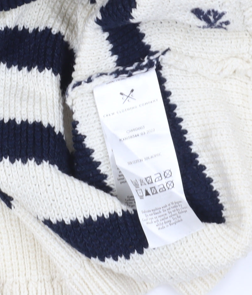 Crew Clothing Ivory Striped Jumper Size 8