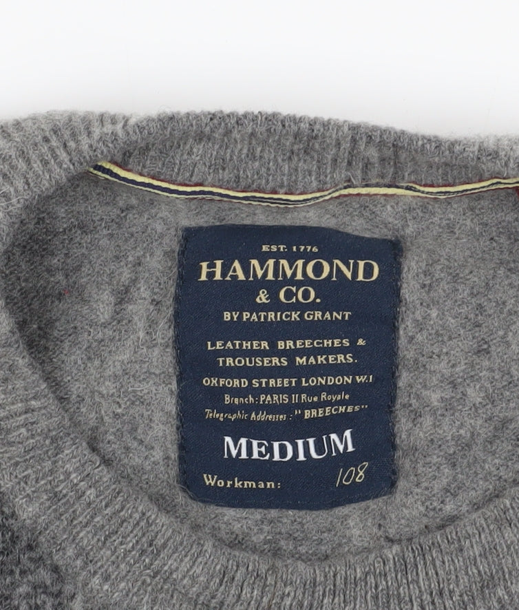 Hammond & Co. Grey Medium Check Wool Pullover Jumper