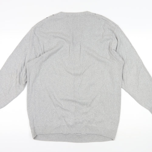 Dunnes Grey V-Neck Pullover Jumper - Size L