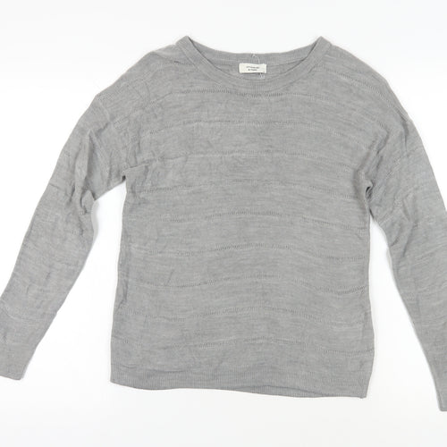 Jacqueline de Yong Grey Knit Pullover Jumper M