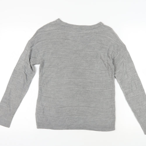 Jacqueline de Yong Grey Knit Pullover Jumper M