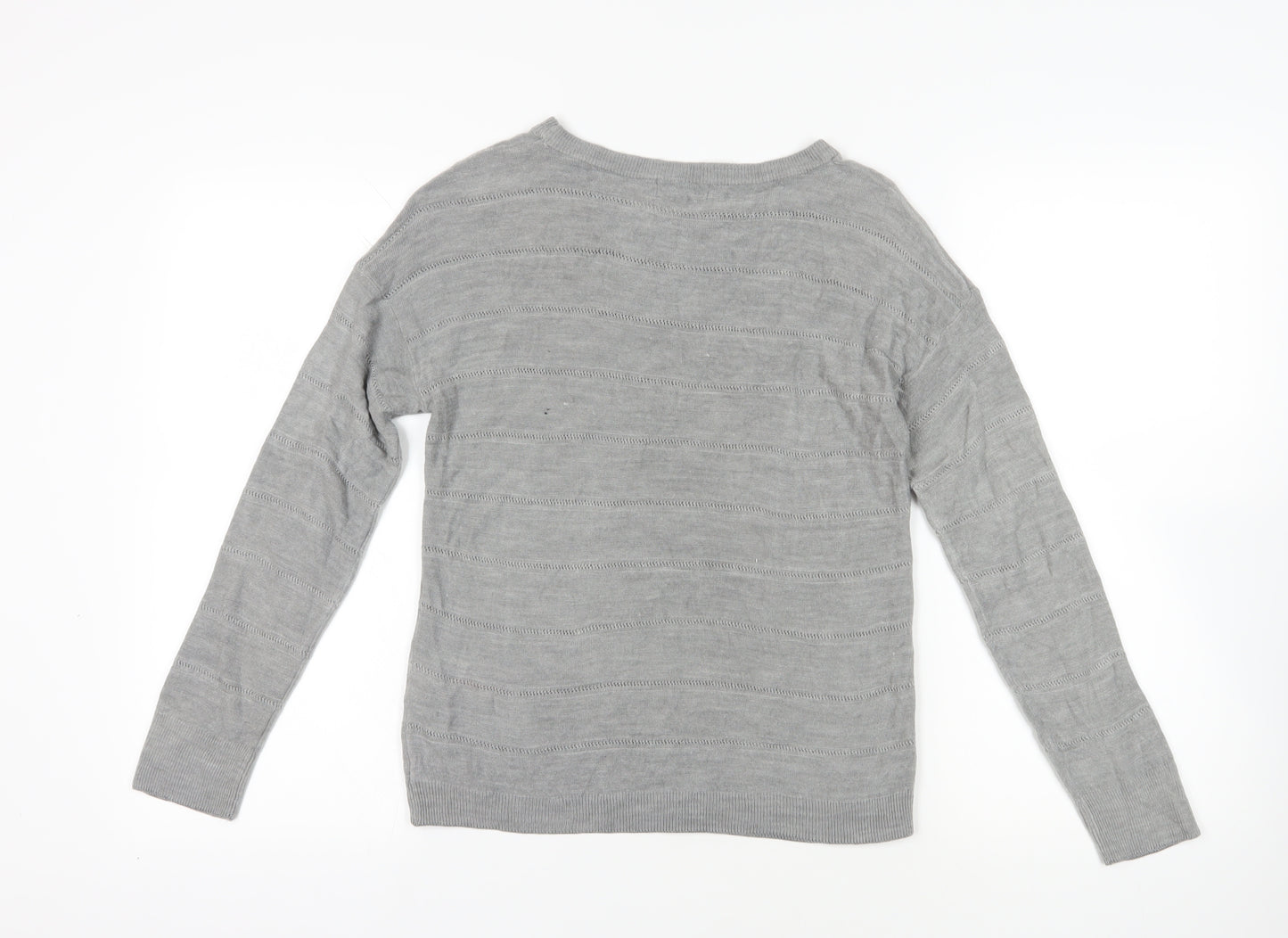 Jacqueline de Yong Grey Knit Pullover Jumper M