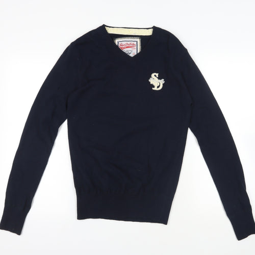 Superdry Blue Pullover Jumper with Logo S