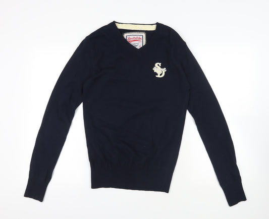 Superdry Blue Pullover Jumper with Logo S