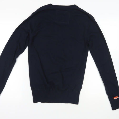 Superdry Blue Pullover Jumper with Logo S