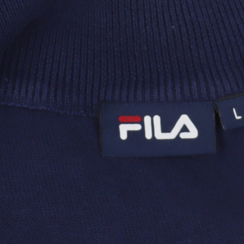 FILA Blue Cotton 1/2 Zip Men's Jumper Size L