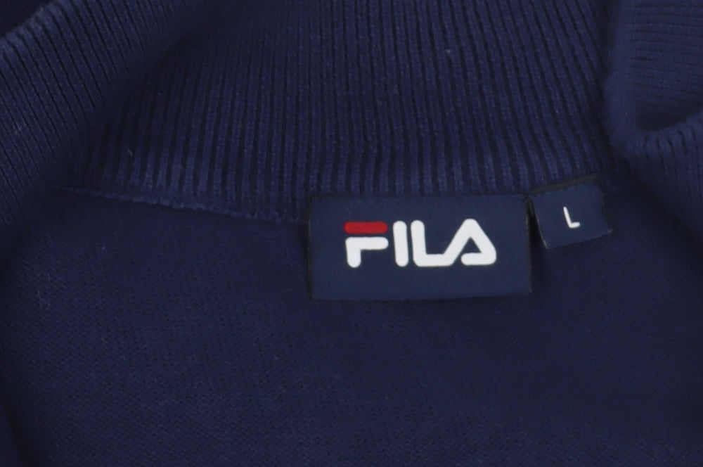 FILA Blue Cotton 1/2 Zip Men's Jumper Size L