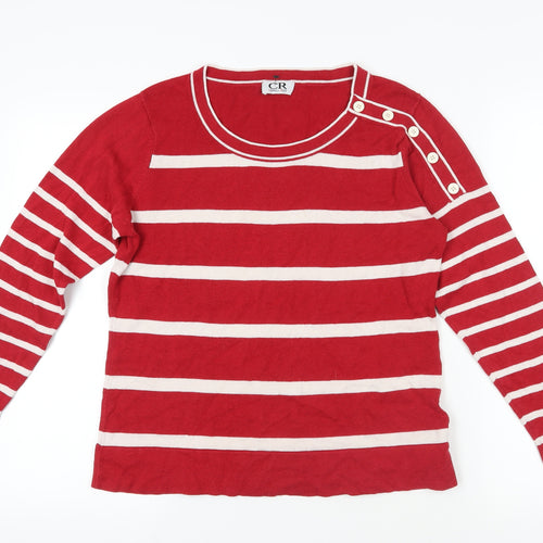Carroll Reed Red Striped Pullover Jumper