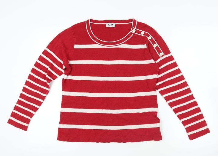Carroll Reed Red Striped Pullover Jumper